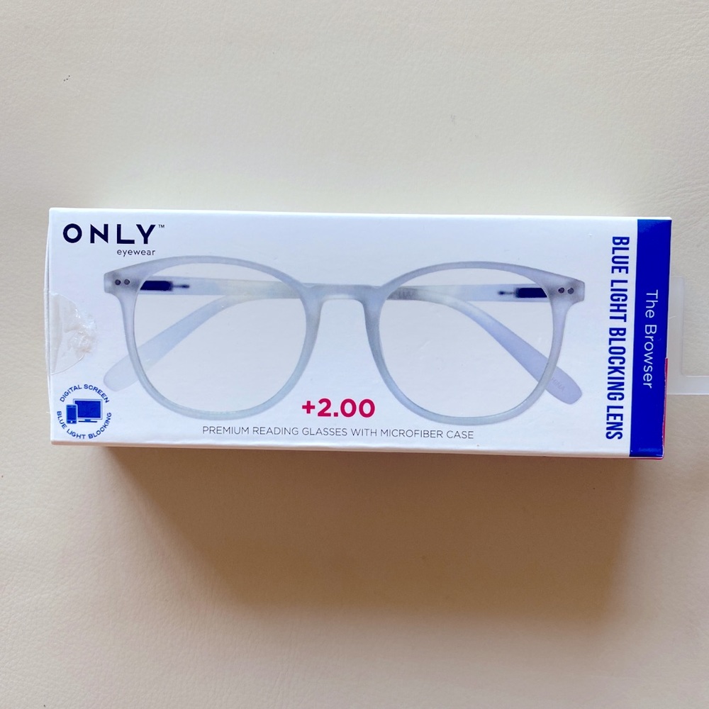 COPY - Only eyewear Blue Light Readers in Clear +2.00